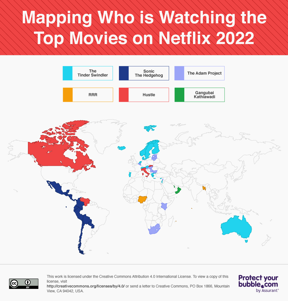 Map of who is watching the top movies on Netflix in 2022