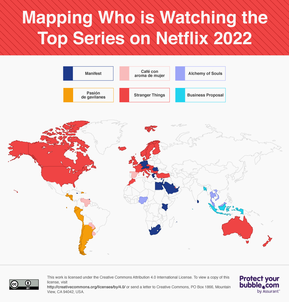 Map of who was watching the top series on Netflix in 2022