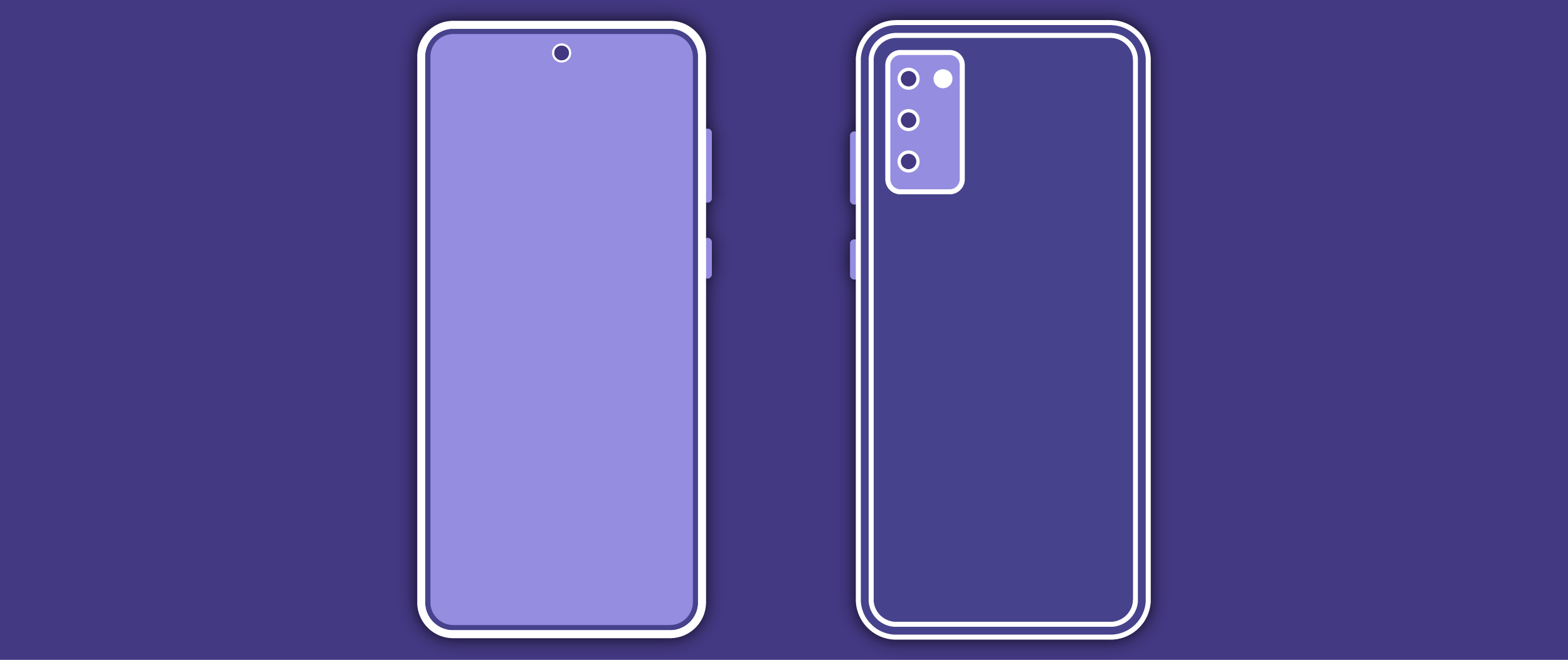 Banner image of a Galaxy S20 on a purple background