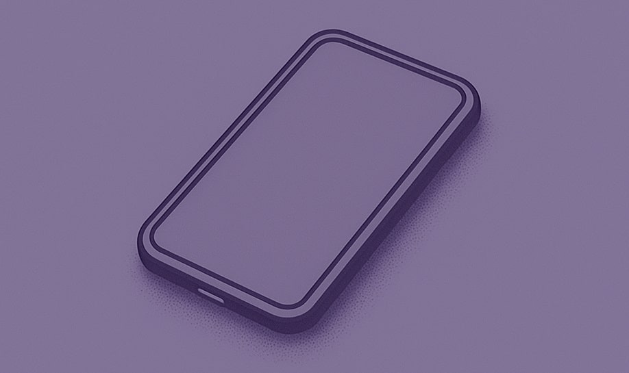 Smartphone on purple background